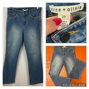 alice + olivia side stitched jeans Size 28